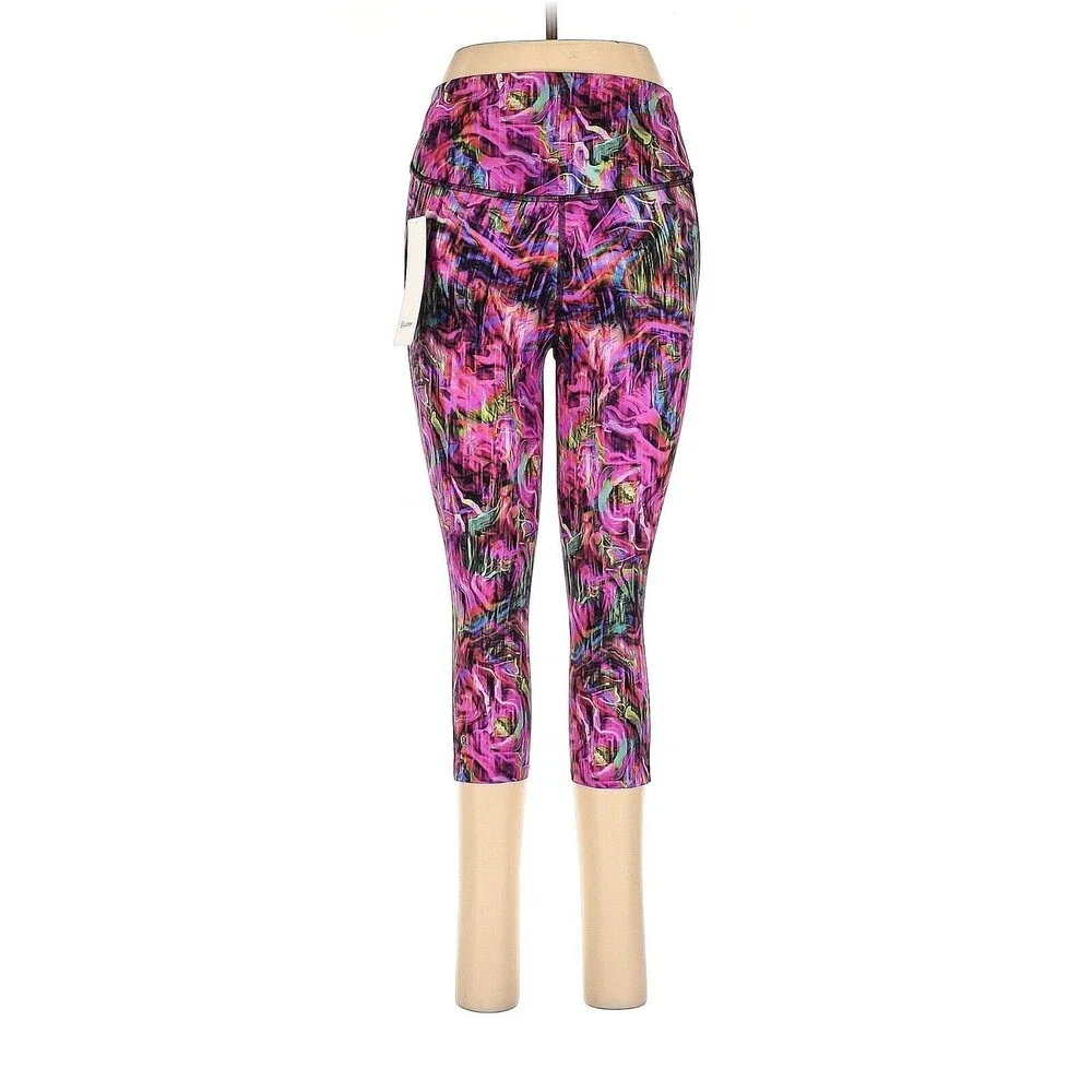 LULULEMON ATHLETICA Hyper Flow Pink Multi Base Pace HR Crop 17